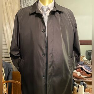 Black Rain Coat Knee Length Trench Coat